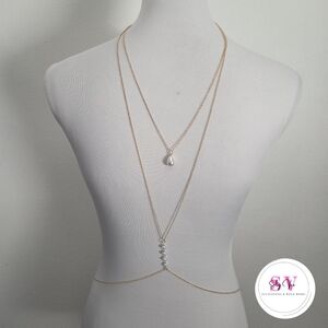 Gold Body chain accessory with pearl decor